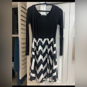Black and White Chevron Dress